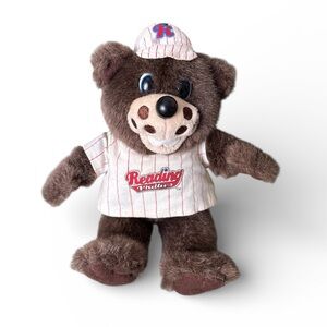 RARE VTG  Bucky the Beaver Plush Mascot Baseball Team Reading Phillies